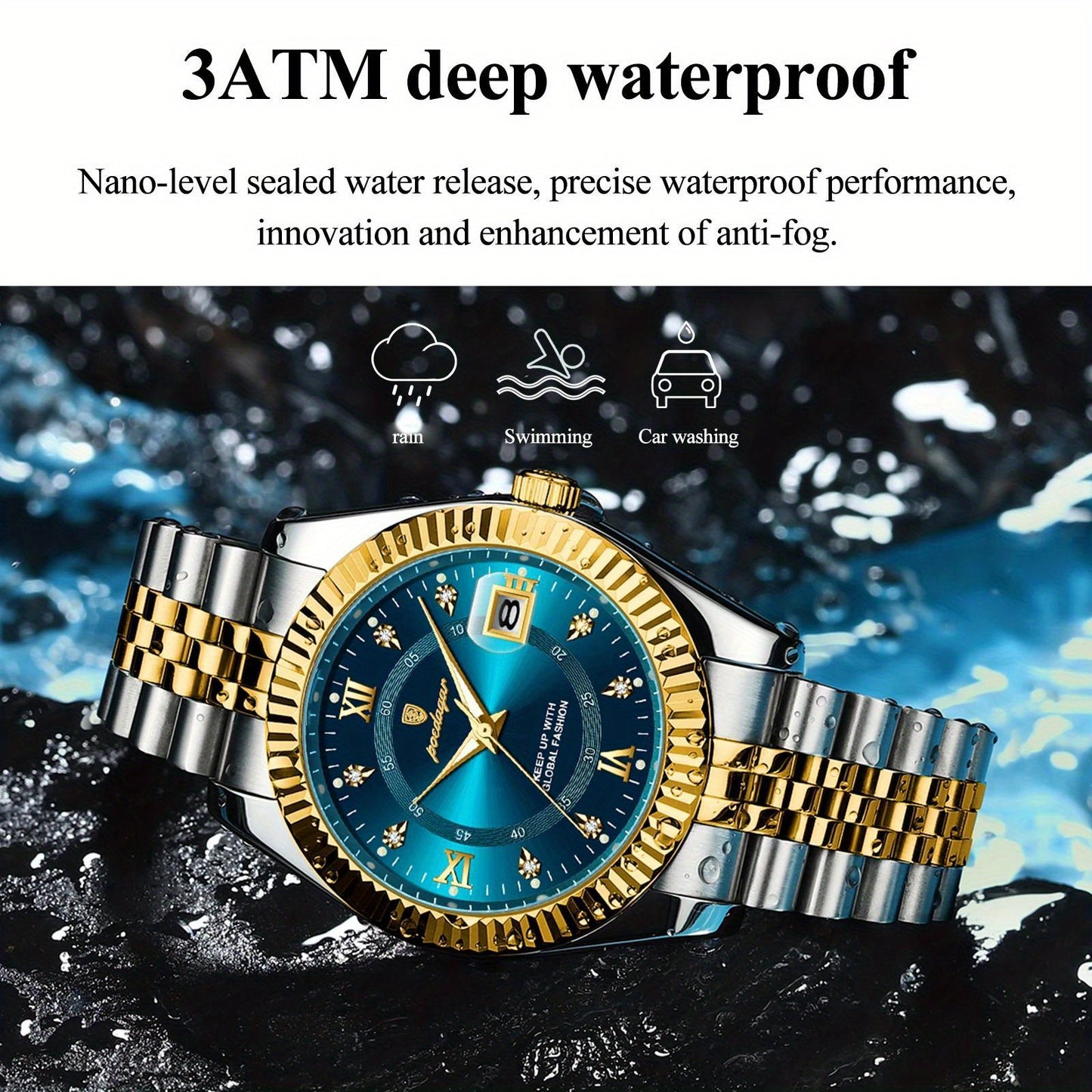 POEDAGAR Men's And Women's Calendar Luxury Sports Watch Waterproof Luminous Date Men's And Women's Watch Quartz Stainless Steel Men's And Women's Brand Watch