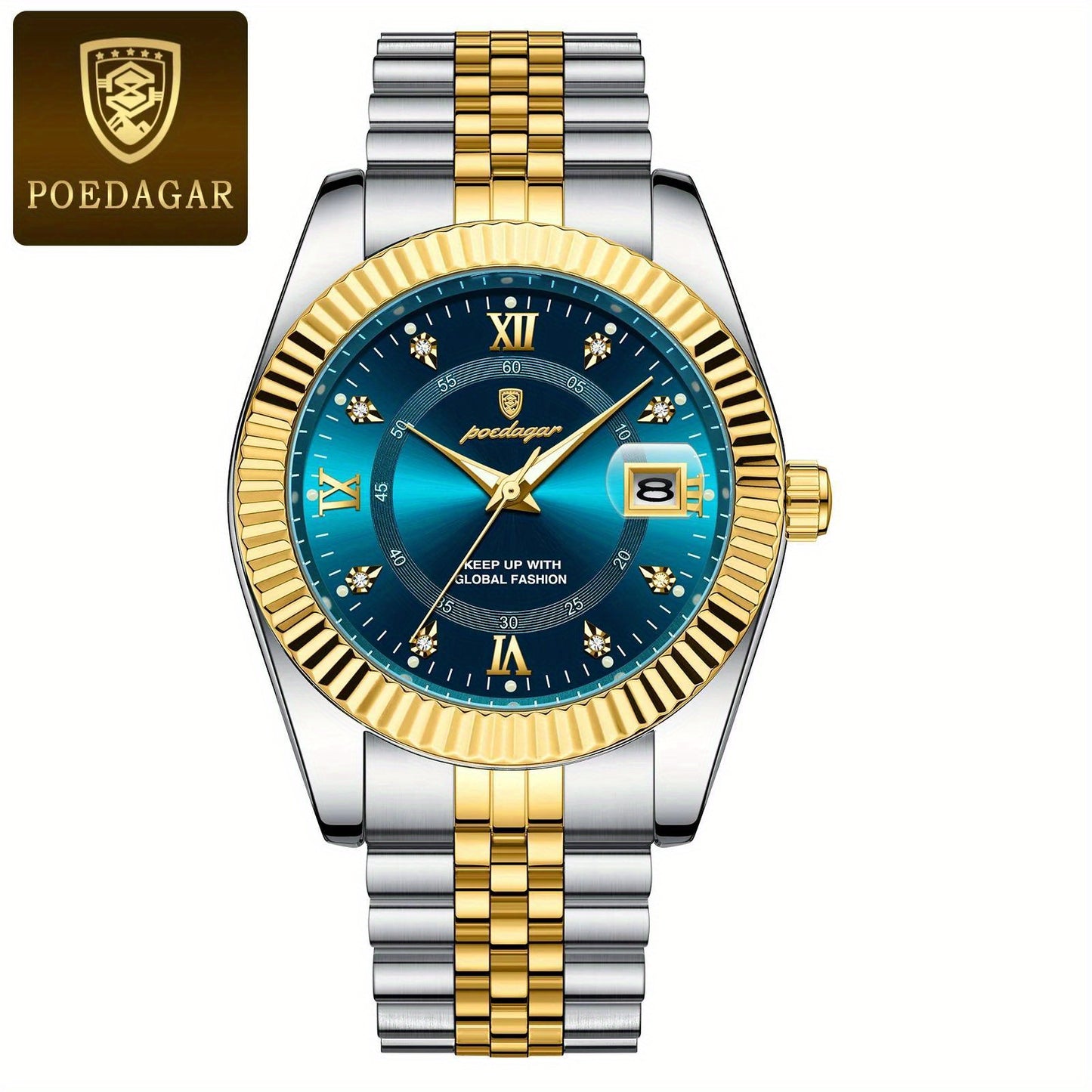 POEDAGAR Men's And Women's Calendar Luxury Sports Watch Waterproof Luminous Date Men's And Women's Watch Quartz Stainless Steel Men's And Women's Brand Watch