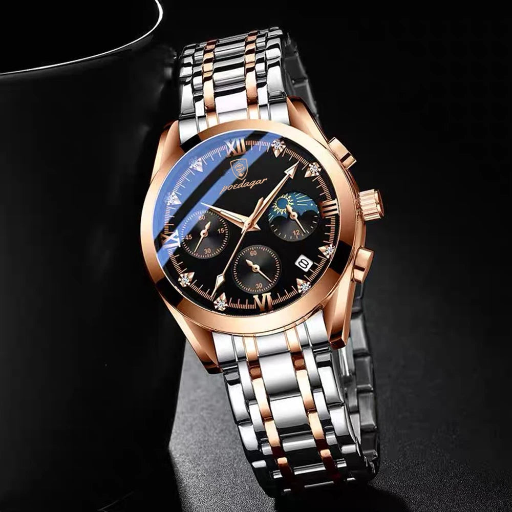 POEDAGAR Fashion Date Quartz Men Watches Top Brand Luxury Male Clock Sport Mens Wristwatch Fashion Waterproof Luminous Man Watch