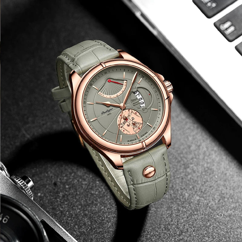 POEDAGAR Casual Quartz Men Watches Luxury Brand Business Calendar Leather Sport Wrist Watch Male Waterproof Gifts Clock Relógios